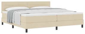 vidaXL Κρεβάτι με Στρώμα Cream 200x200 εκ. Ύφασμα