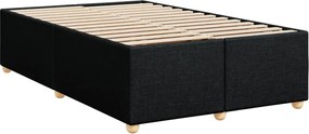vidaXL Κρεβάτι Boxspring με Στρώμα Μαύρο 120x190 εκ. Υφασμάτινο