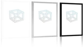 Αφίσα με παρπαστού Μινιμαλιστικός κύβος - 40x60 white