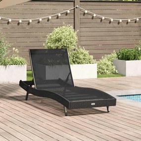 vidaXL Ξαπλώστρα 1-πρόσωπο Μαύρο 70 x 197 x 82 εκ. Πολυ-ρακί, Μέταλλο