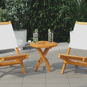 vidaXL Επιφάνεια Τραπεζιού Στρογγυλή 2,5 εκ. 40 εκ. Μασίφ Ξύλο Teak