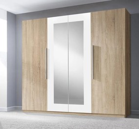 Ντουλάπα Veron-Λευκό/Φυσικό