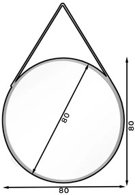 Καθρέπτης Grace III-Leuko-Διάμετρος 80εκ