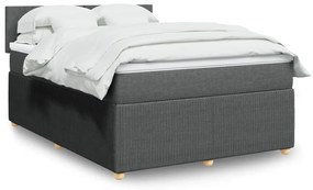 ΚΡΕΒΑΤΙ BOXSPRING ΜΕ ΣΤΡΩΜΑ ΣΚΟΥΡΟ ΓΚΡΙ 160X200 ΕΚ ΥΦΑΣΜΑΤΙΝΟ 3289801