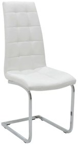 Καρέκλα Darrell Μεταλλική Χρωμίου Pu White 41X54X107Cm 029-000004 Μέταλλο,Τεχνόδερμα