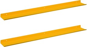 vidaXL Πλωτό ράφι 2 pcs Χαμομηλί κίτρινο 80 x 9 x 2,5 εκ. Ατσάλι