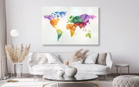 Εικόνα στον παγκόσμιο χάρτη χρώματος φελλού σε στυλ origami - 120x80  smiley
