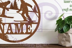 Σετ των 2 Intra απο ξύλο plywood 3mm-4mm πάχος – Πρότυπο κοπής με λέιζερ για το όνομα του σκι Δίασταση 20x20 cm INTRAFABR-90459363