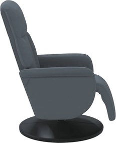 vidaXL Πολυθρόνα Relax Σκούρο Γκρι Βελούδινη με Υποπόδιο