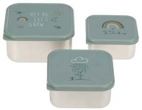 Set 3 δοχεία φαγητού Laessig Snackbox inox Garden Explorer Green