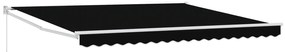 vidaXL Manual Retractable Awning Μαύρη 400x300 εκ.