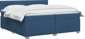 vidaXL Κρεβάτι Box Spring με Στρώμα και LED Μπλε 200 x 200 cm Ύφασμα