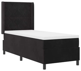 vidaXL Κρεβάτι με ελατήρια με κεφαλάρι Μαύρο 80 x 200 cm Βελούδο