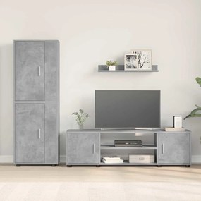 vidaXL Σετ 4 τεμαχίων για ντουλάπα τηλεόρασης 4 pcs Γκρι σκυροδέματος