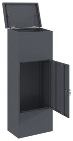 vidaXL Θυρίδα Πακέτων Ανθρακί 44.5 x 29 x 110.5 εκ Ατσάλι