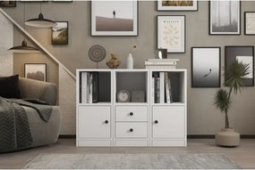 Stewehome Κονσόλα με ράφι πόρτα και συρτάρι Λευκό 97x98x72 cm