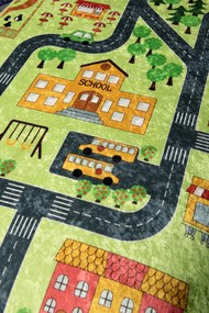 Carpet (140 x 190) Small Town - Green Multicolor