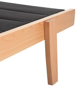 ΞΑΠΛΩΣΤΡΑ MILOS  ΞΥΛΟ ΟΞΙΑΣ ΣΕ ΦΥΣΙΚΟ-ΜΑΥΡΟ TEXTILENE 204x65x31,5-92,5Υ εκ.