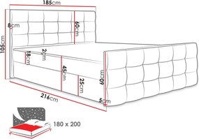 Επενδυμένο κρεβάτι Milano II-Sapio milo-180 x 200