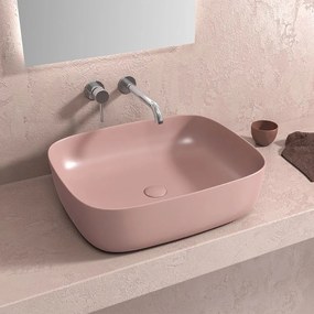 Νιπτήρας Επικαθήμενος LT 2143-MP 49x39,5x15cm Rosa Matt Karag Πορσελάνη