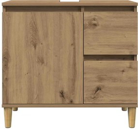 vidaXL Ντουλάπι Νιπτήρα Αρτισιανή Δρυς 65x33x60 εκ. Επεξ. Ξύλο