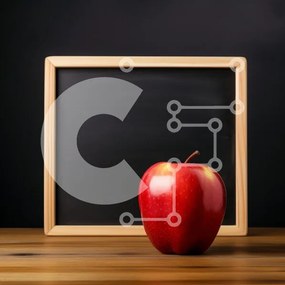 Intra Συλλεκτικό Ξύλινο Παζλ Plywood 4mm - Εκπαιδευτική ρύθμιση Apple και Blackboard Σε Ξύλινο Κουτί - Διαστάσεις Puzzle: 10x10 cm – 25 κομμάτια