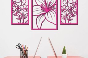 Intra απο ξύλο plywood Χρώμα wenge 3mm-4mm πάχος - Διακόσμηση τοίχου με λουλούδια Πακέτο 6 Δίασταση 30x20 cm INTRAFABR-72733019