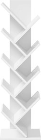 vidaXL Βιβλιοθήκη Δέντρου 6-Επιπέδων 30 x 18 x 100 εκ Λευκό