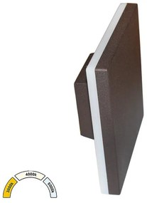 Adeleq Απλίκα LED Αλουμινίου Εμμέσου Φωτισμού Τετράγωνη 10W CCT IP54 Σκουριά 9-81081