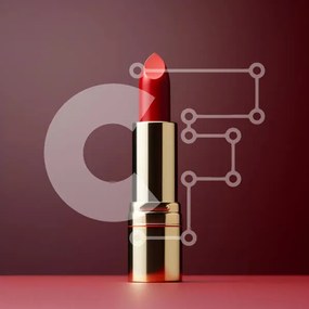 Σετ των 2 Intra Συλλεκτικό Ξύλινο Παζλ Plywood 4mm - Κομψό κόκκινο κραγιόν σε χρυσό περίβλημα Σε Ξύλινο Κουτί - Διαστάσεις: 10x10 cm – 25 κομμάτια