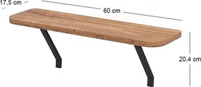 Ραφιέρα τοίχου Barca Megapap χρώμα pine oak 60x17,5x20,4εκ.