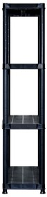 vidaXL Ραφιέρα Αποθήκευσης 4 Επιπέδων Μαύρη 183x30,5x130 εκ. Πλαστική