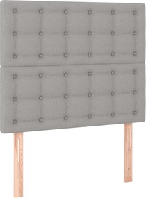 VidaXL Κρεβάτι Boxspring με Στρώμα & LED Αν.Γκρι 120x190εκ. Υφασμάτινο
