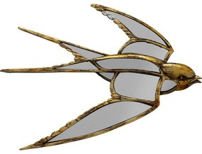 Διακοσμητικό Τοίχου Χελιδόνι Swallow Καθρέφτης 39x3x31εκ - Χρυσό