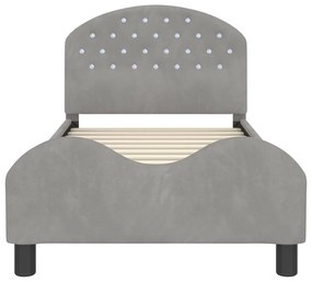 vidaXL Κρεβάτι Παιδικής Κρεβατοκάμαρας με Κεφαλάκι Ανοιχτό γκρι