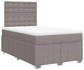 vidaXL Κρεβάτι Boxspring με Στρώμα Taupe 120x190 εκ. Υφασμάτινο