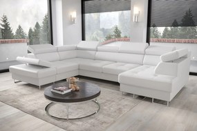 Γωνιακός καναπές Gelito Max II LTHR-Leuko-Αριστερή