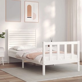 vidaXL Σκελετός Κρεβ. Χωρίς Στρώμα Λευκό 90x200 εκ Μασίφ Πεύκο