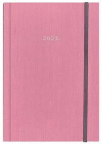 Next ημερολόγιο 2025 fabric ημερήσιο δετό ροζ με λάστιχο 12x17εκ.  τμχ.