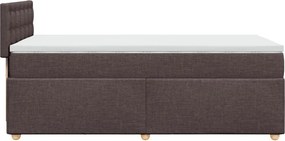 vidaXL Κρεβάτι Boxspring με Στρώμα Σκούρο Καφέ 80x200 εκ. Υφασμάτινο