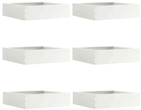 vidaXL Περίγραμμα γκαζόν 6 pcs Λευκό 50 x 50 x 13 εκ Ατσάλι