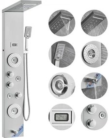 VEVOR Shower Panel Tower System 6 Modes LED &amp; Display Stainless Steel Rainfall