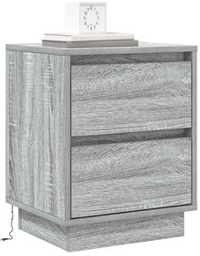 vidaXL Κομοδίνο με συρτάρι Γκρι 39 x 34.5 x 50 εκ. Επεξεργασμένο ξύλο