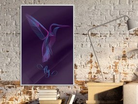 Αφίσα - Fluorescent Hummingbird  - 30x45 - Χρυσό - Με πασπαρτού