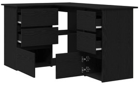 vidaXL Γωνιακό Γραφείο Μαύρης Βελανιδιάς , 145x100x76 εκ, Φτιαγμένο από Επεξεργασμένο Ξύλο