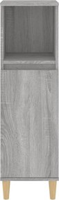 vidaXL Ντουλάπι Μπάνιου Γκρι Sonoma 30x30x100 εκ. Επεξεργασμένο Ξύλο