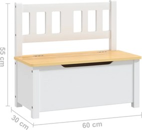 vidaXL Παιδικό Σετ Τραπέζι με Καρέκλες 4 τεμ. Λευκό και Μπεζ MDF