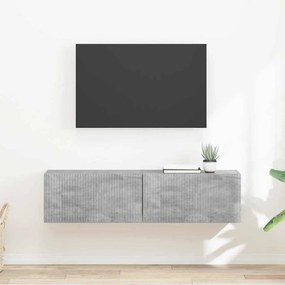 vidaXL Ντουλάπι Τηλεόρασης Τοίχου 2 pcs Σκυρόδεμα Επεξεργασμένο Ξύλο