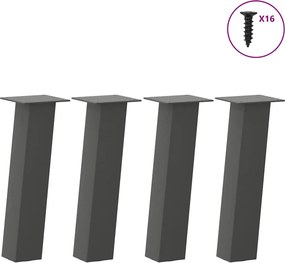vidaXL Πόδια Τραπεζιού Σαλονιού 4 τεμ. Ανθρακί 30 εκ. Ατσάλι