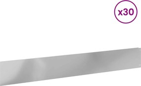vidaXL Περίγραμμα γκαζόν 30 τμχ. 100 x 15 cm Γαλβανισμένος Χάλυβας